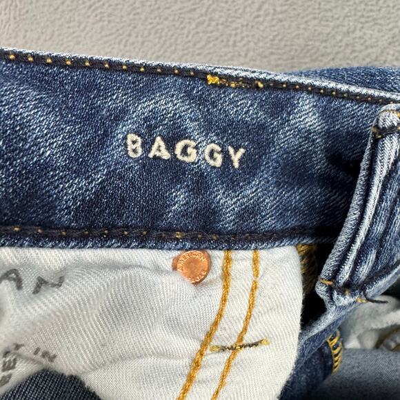 American Eagle Jeans Mens Baggy Relaxed Fit Whisker Medium Wash Blue Denim 30x32 - Picture 3 of 9